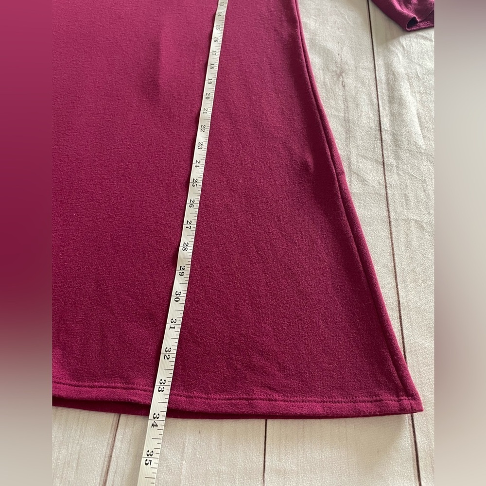 🚨NWT Francesca’s Alya Shirt Dress Womens S Burgundy 3/4 Bell Sleeve Flowy Casual - Picture 12 of 14